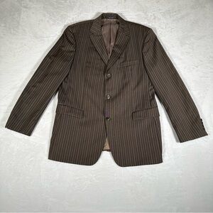 VTG Hugo Boss Guabello Blazer Men Size 42R Stripes Rossellini Movie Wool Blend